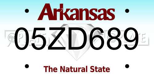 05ZD689 Arkansas License Plate