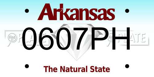 0607PH Arkansas License Plate