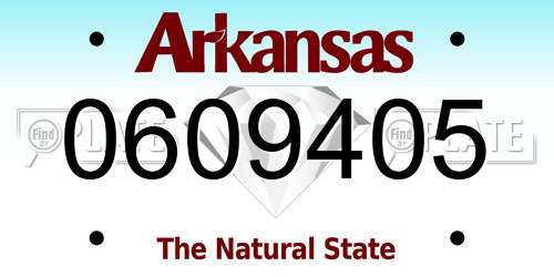 0609405 Arkansas License Plate