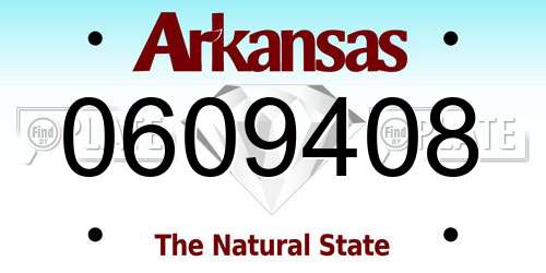 0609408 Arkansas License Plate