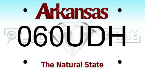 060UDH Arkansas License Plate
