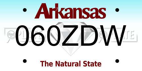 060ZDW Arkansas License Plate