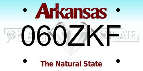 060ZKF Arkansas License Plate