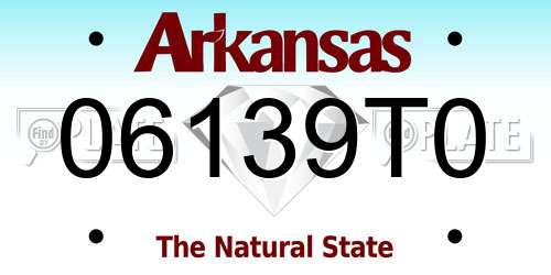 06139T0 Arkansas License Plate
