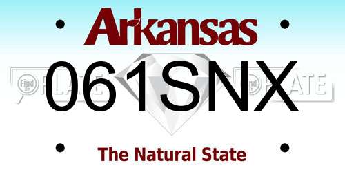 061SNX Arkansas License Plate