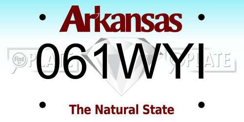 061WYI Arkansas License Plate