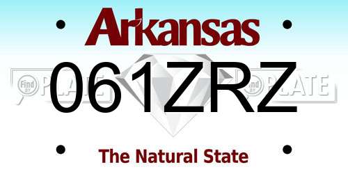 061ZRZ Arkansas License Plate