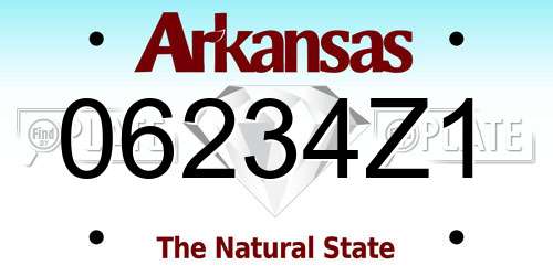 06234Z1 Arkansas License Plate