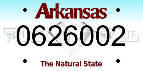0626002 Arkansas License Plate