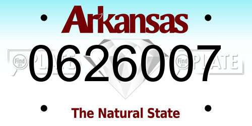 0626007 Arkansas License Plate