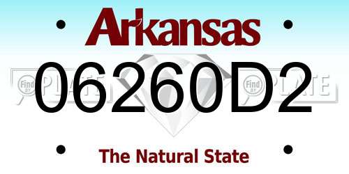 06260D2 Arkansas License Plate