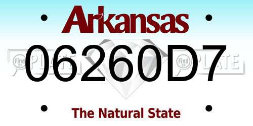 06260D7 Arkansas License Plate