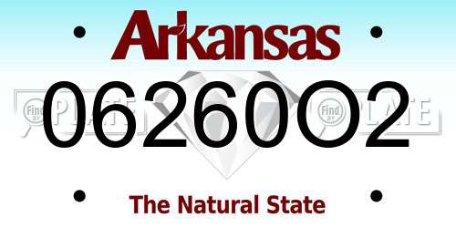 06260O2 Arkansas License Plate