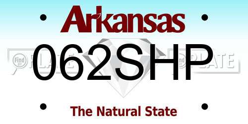 062SHP Arkansas License Plate