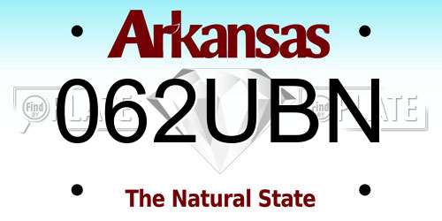 062UBN Arkansas License Plate