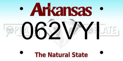 062VYI Arkansas License Plate