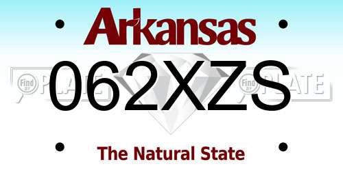 062XZS Arkansas License Plate