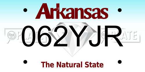 062YJR Arkansas License Plate
