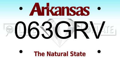 063GRV Arkansas License Plate