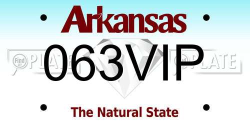 063VIP Arkansas License Plate