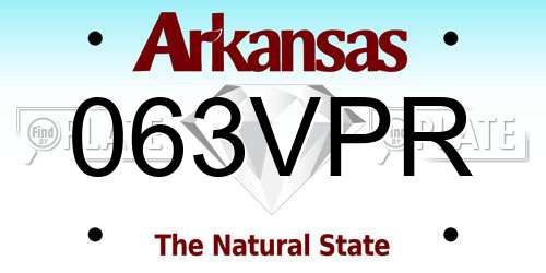 063VPR Arkansas License Plate