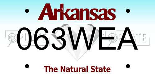 063WEA Arkansas License Plate
