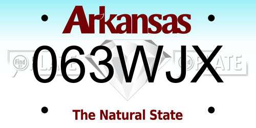 063WJX Arkansas License Plate