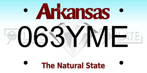 063YME Arkansas License Plate