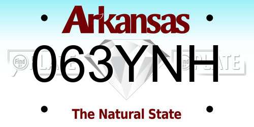 063YNH Arkansas License Plate
