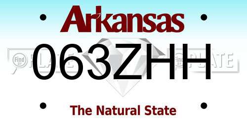 063ZHH Arkansas License Plate