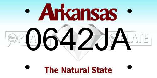 0642JA Arkansas License Plate