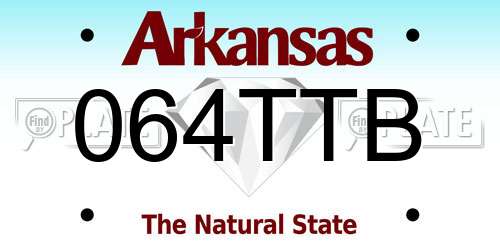 064TTB Arkansas License Plate