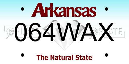 064WAX Arkansas License Plate