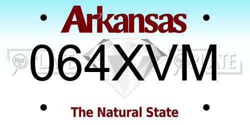 064XVM Arkansas License Plate