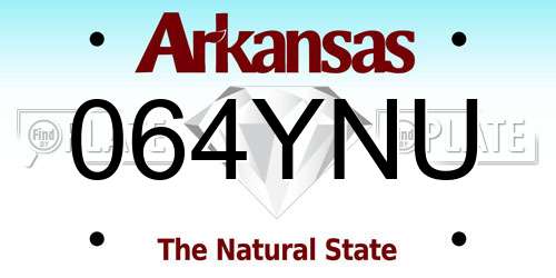 064YNU Arkansas License Plate