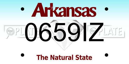 0659IZ Arkansas License Plate