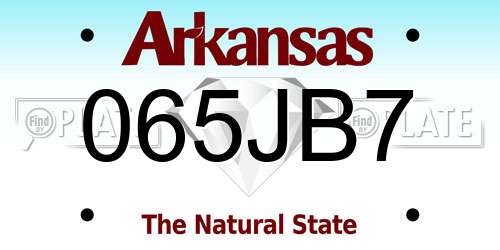 065JB7 Arkansas License Plate