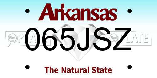 065JSZ Arkansas License Plate