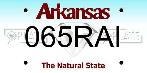 065RAI Arkansas License Plate