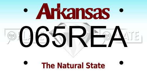065REA Arkansas License Plate