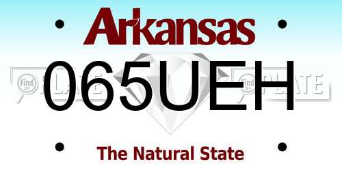 065UEH Arkansas License Plate