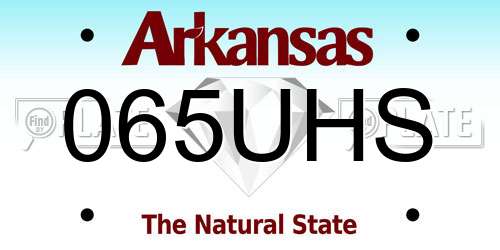 065UHS Arkansas License Plate