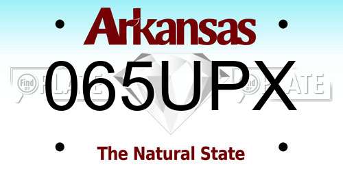 065UPX Arkansas License Plate