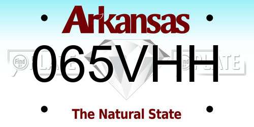 065VHH Arkansas License Plate