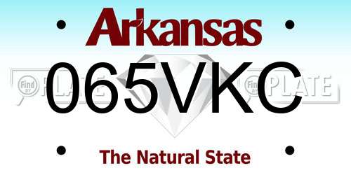 065VKC Arkansas License Plate