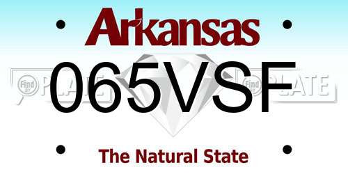 065VSF Arkansas License Plate