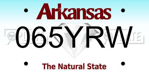 065YRW Arkansas License Plate