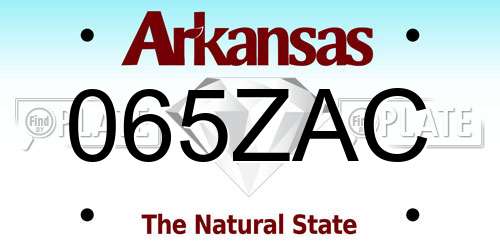065ZAC Arkansas License Plate