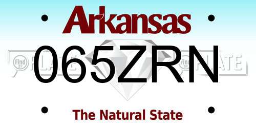 065ZRN Arkansas License Plate