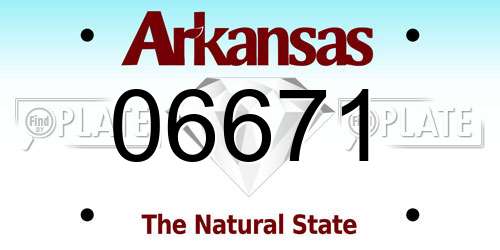06671 Arkansas License Plate